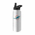 Logo Brands Miami Dolphins Quencher Logo Flip Top Water Bottle 617-S34QB-8